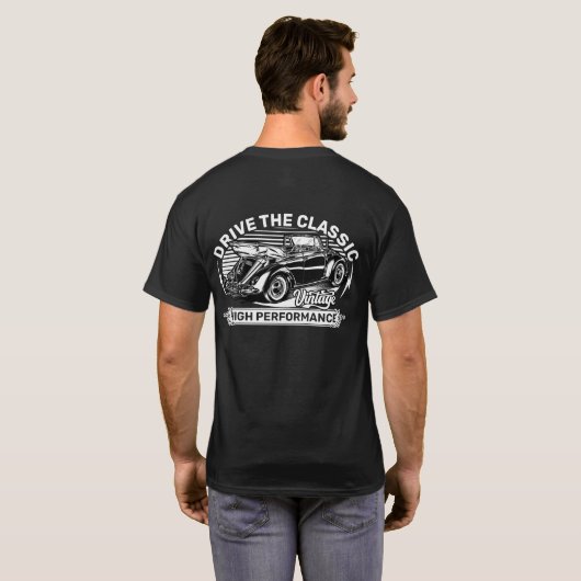 Fahren Sie mit dem Vintagen klassischen deutschen  T-Shirt (Schwarz voll)