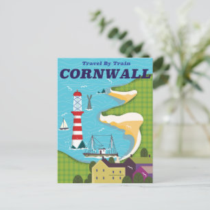 Fahren Sie mit dem Zug nach Cornwall Postkarte