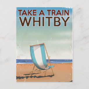 Fahren Sie mit dem Zug nach Whitby Vintage-Reisepo Postkarte