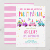 Fahren Sie mit der Geburtstagsparty Parade Pink Dr