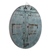 Fahren Sie mit der Vorsicht blau-grauen Industriet Dartscheibe (Vorderseite Links)