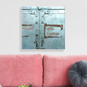 Fahren Sie mit der Vorsicht blau-grauen Industriet Leinwanddruck (Insitu (Wohnzimmer))