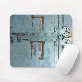 Fahren Sie mit der Vorsicht blau-grauen Industriet Mousepad (Mit Mouse)