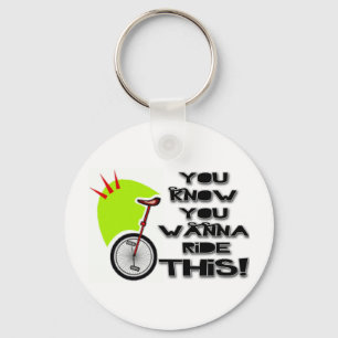 Fahren Sie mit diesem Einrad Schlüsselanhänger