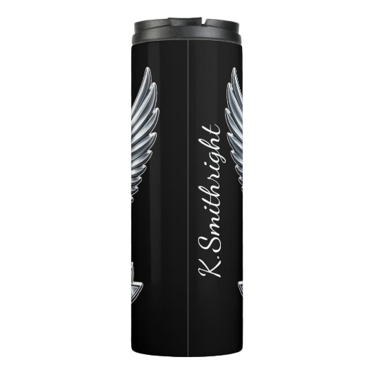 Fahren Sie mit einem Motorrad, das frei ist Thermosbecher (Rückseite)