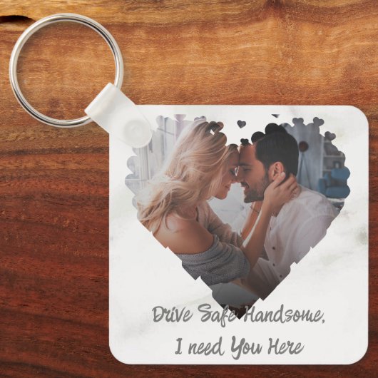 Fahren Sie mit einem sicheren Geschenk zum Foto ei Schlüsselanhänger (Vorderseite)