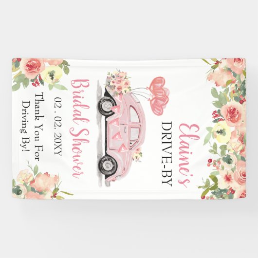 Fahren Sie mit floralrosa durch Dusche. Banner (Horizontal)