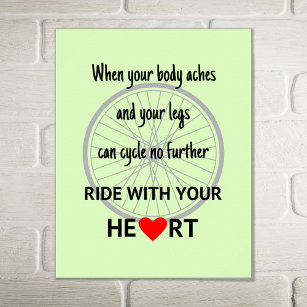 Fahren Sie mit Ihrem Herzsportangebot grün Poster