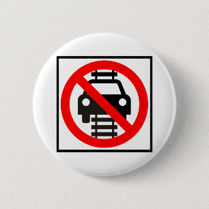 Fahren Sie nicht auf Bahn-Landstraßen-Zeichen Button