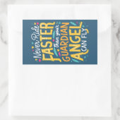 Fahren Sie nie schneller, als Ihr Schutzengel flie Rechteckiger Aufkleber (Tasche)