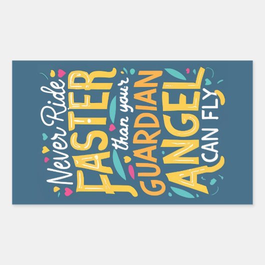 Fahren Sie nie schneller, als Ihr Schutzengel flie Rechteckiger Aufkleber (Vorderseite)