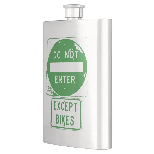 Fahren Sie nur mit Fahrrädern ein. Flachmann (Links)