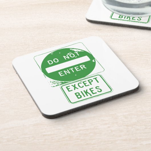 Fahren Sie nur mit Fahrrädern ein. Getränkeuntersetzer (Linke Seite)