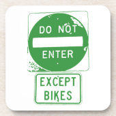 Fahren Sie nur mit Fahrrädern ein. Getränkeuntersetzer (Vorderseite)