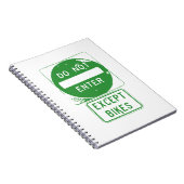 Fahren Sie nur mit Fahrrädern ein. Notizblock (Rechte Seite)