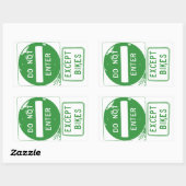 Fahren Sie nur mit Fahrrädern ein. Rechteckiger Aufkleber (Blatt)