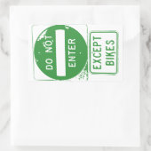 Fahren Sie nur mit Fahrrädern ein. Rechteckiger Aufkleber (Tasche)