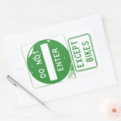 Fahren Sie nur mit Fahrrädern ein. Rechteckiger Aufkleber (Umschlag)