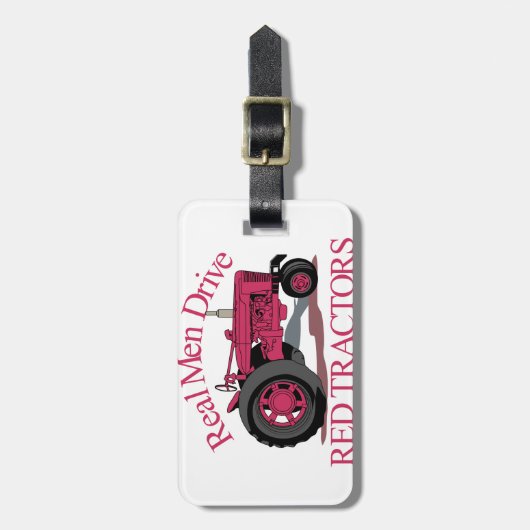 Fahren Sie rote Traktoren Gepäckanhänger (Vorderseite vertikal)