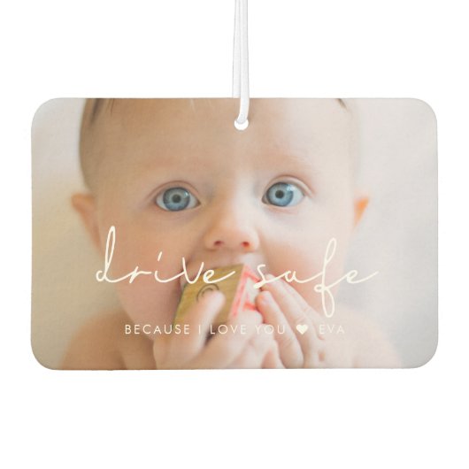 Fahren Sie sicher, weil ich Sie Liebe Familienbild Autolufterfrischer (Vorderseite)