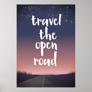 Fahren Sie über die offene Straße Poster