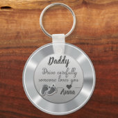 Fahren Sie vorsichtig Silver-Quote-Design Schlüsselanhänger (Vorderseite)