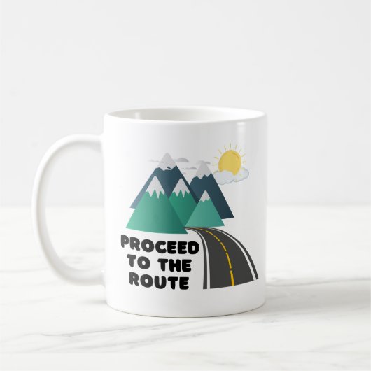 Fahren Sie zum Abenteuer "Route Outdoor" fort Kaffeetasse (Links)