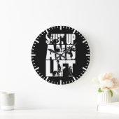 Fahren und heben - GYM Workout Motivierend Große Wanduhr (Zuhause)