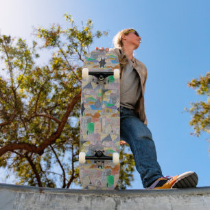 Fahren unter einem schwarzen Stern Skateboard