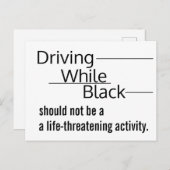 Fahren während der schwarzen Postkarte (Vorne/Hinten)