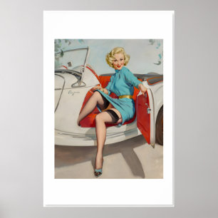 Fahren wir im Vintage-Stil Elvgren Pin-U Poster