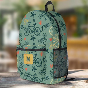 Fahren wir mit dem modernen grünen Fahrradmuster Bedruckter Rucksack