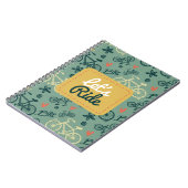 Fahren wir mit dem modernen grünen Fahrradmuster Notizblock (Linke Seite)