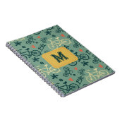 Fahren wir mit dem modernen grünen Fahrradmuster Notizblock (Rechte Seite)