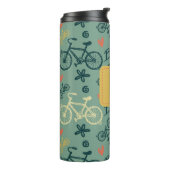 Fahren wir mit dem modernen grünen Fahrradmuster Thermosbecher (Nach links gedreht)
