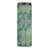 Fahren wir mit dem modernen grünen Fahrradmuster Thermosbecher (Rückseite)