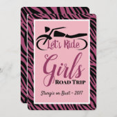 Fahren wir mit den Girls Road Einladung (Vorne/Hinten)