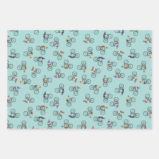 Fahren zu einem Fahrradverpackungspapier Geschenkpapier Set (Vorderseite 3)