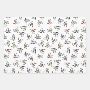 Fahren zu einem Fahrradverpackungspapier Geschenkpapier Set