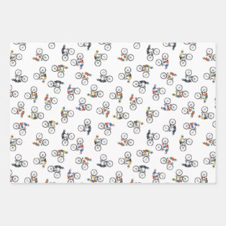 Fahren zu einem Fahrradverpackungspapier Geschenkpapier Set