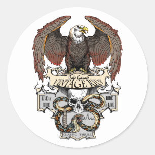 Fahren zum Live-Biker-Design Runder Aufkleber