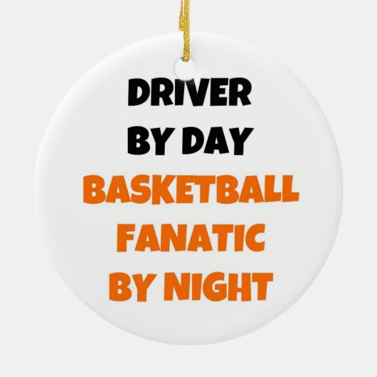 Fahrer bei Day Basketball Fanatic by Night Keramik Ornament (Hinten)
