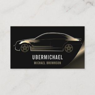 Fahrer Metallisches Auto Schwarz gold Auto Logo Visitenkarte