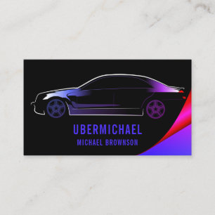 Fahrer Metallisches Auto Schwarz Luxus Auto Visitenkarte