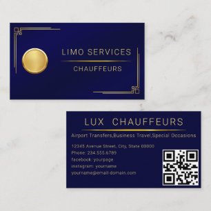 Fahrer Modern Gold Gerahmt Chauffeur Business Card Visitenkarte