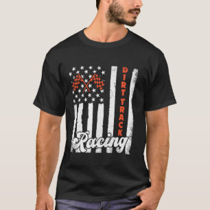 Fahrer-Racer American Flag Dirt Track Racing Auto T-Shirt
