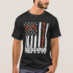 Fahrer-Racer American Flag Dirt Track Racing Auto T-Shirt