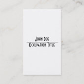 Fahrer-Visitenkarte Visitenkarte (Rückseite)