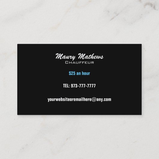 Fahrer-Visitenkarten Visitenkarte (Rückseite)