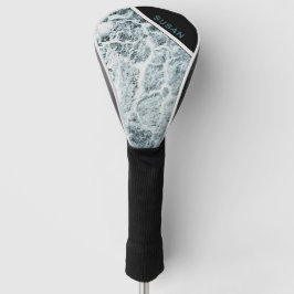 Fahrerabdeckung "Holz weiß-türkis" Golf Headcover